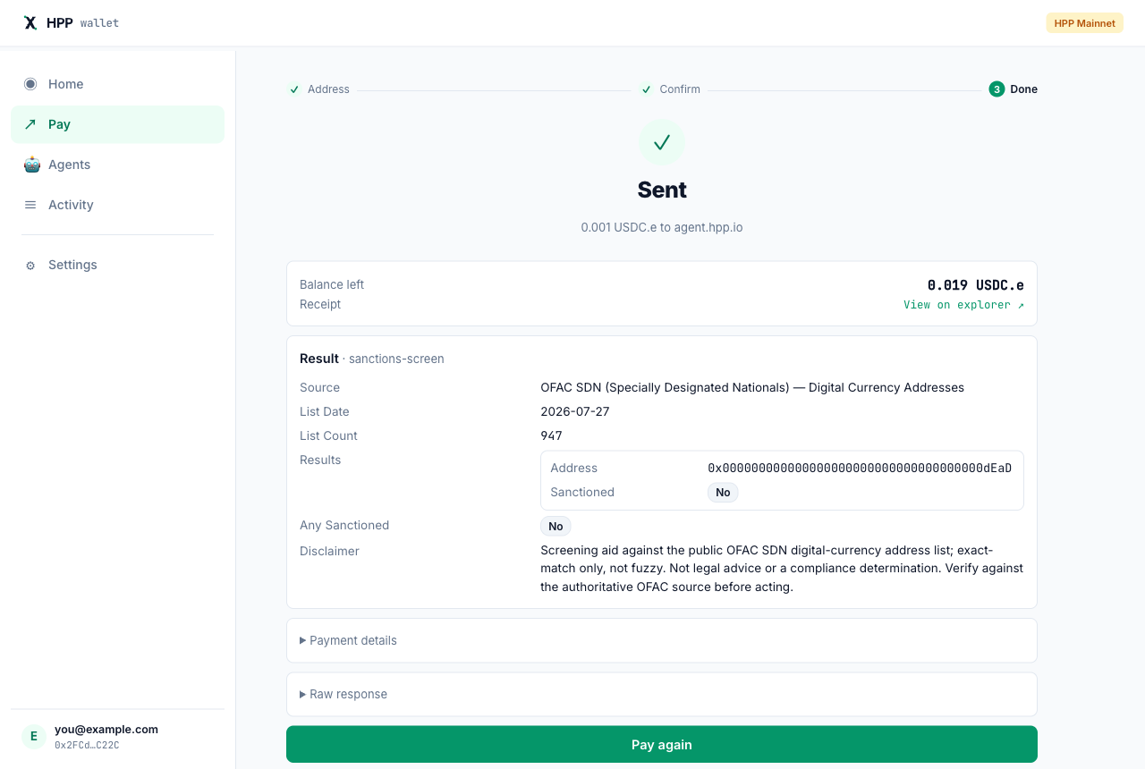 Paying an x402 service